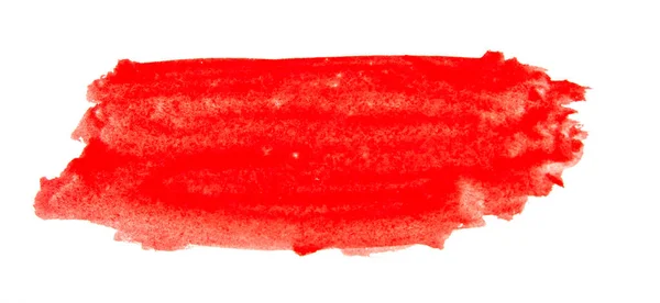 Watercolor Red Brush Stroke White Paper Background — Stock Photo, Image