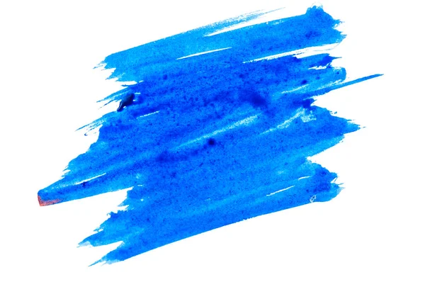 Blue Stroke Paint Brush White Paper — Stock Photo, Image