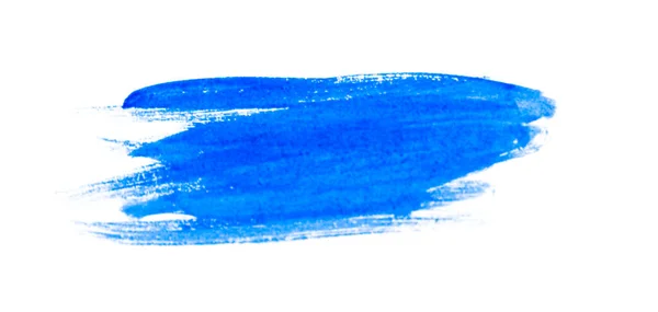 Blue Stroke Paint Brush White Paper — Stock Photo, Image