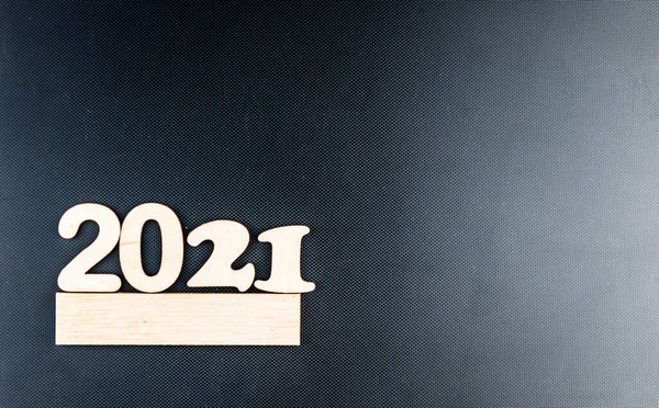 Gott Nytt 2021 Firande Numeral 2021 Mörk Kol Bakgrund Inskriptionen — Stockfoto