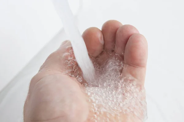 Hands Water Splash Bubbles — Stock Photo, Image