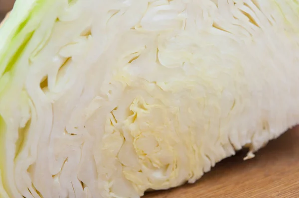 Closeup Ripe Cabbage Half Cut — Stock Photo, Image