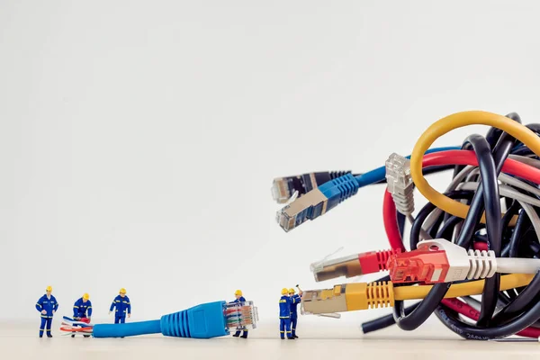 Tangled Bunch Network Cables — Stock Photo, Image