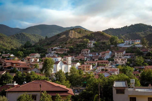 Picturesque View Galata Village Panagia Odigitria Church Mioddle Troodos Mountain — Stock Photo, Image
