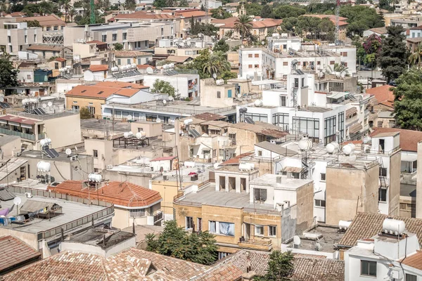 Vista Para Telhado Cidade Cima Parte Sul Nicósia Chipre — Fotografia de Stock