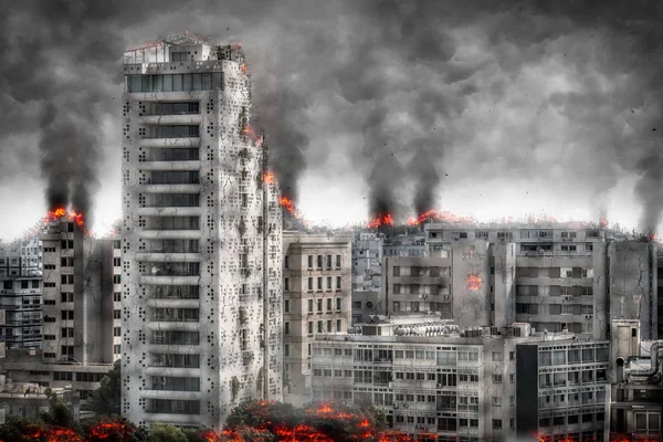 Apocalyptic Cityscape Digital Illustration — Stock Photo, Image