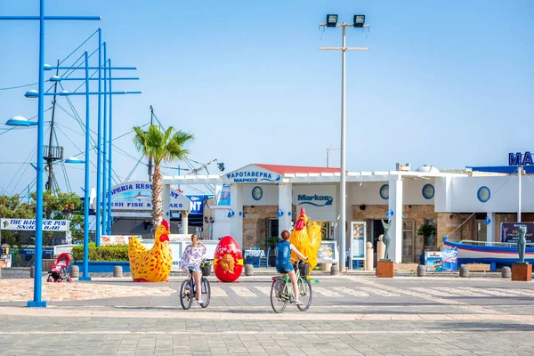 Ayia Napa Cyprus April 2017 Uitzicht Het Centrale Plein Naar — Stockfoto