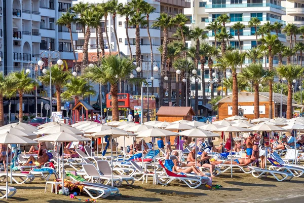 Larnaca Chypre Octobre 2018 Larnaca Front Mer Plage Hôtels — Photo