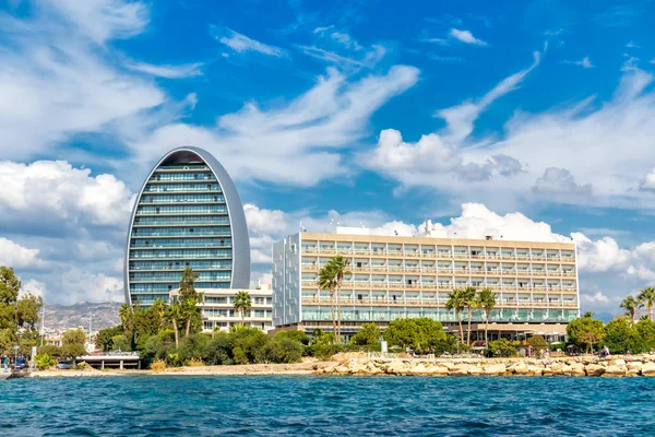 Limassol Paseo Marítimo Con Hoteles Moderno Moderno Playa Chipre — Foto de Stock