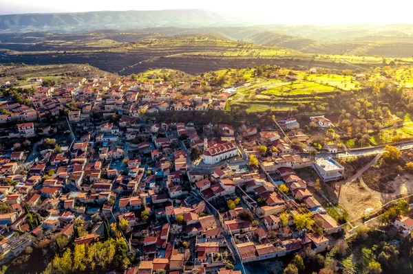Flygfoto Över Lofou Village Limassol District Cypern — Stockfoto