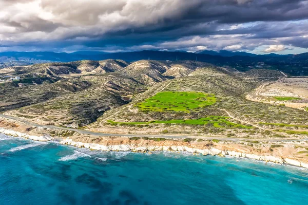 Beyaz Kayalık Plaj Monagroulli Köy Alan Limasol Bölgesi Kıbrıs — Stok fotoğraf