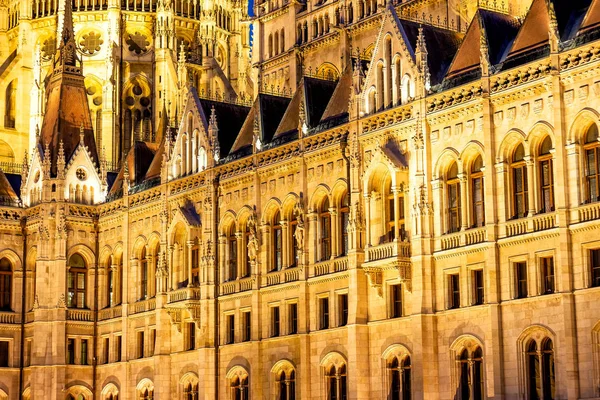 Detail Neo Gothic Parliament Building Budapest Hungary — Stock Photo, Image