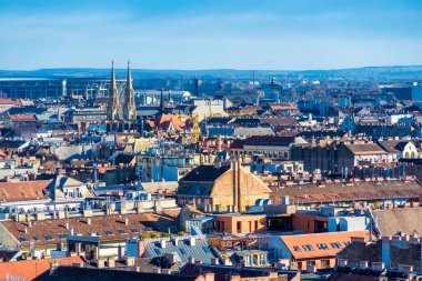 Aziz Istvan Bazilikası kubbe dan Panorama Budapeşte. Budapeşte, Macaristan.