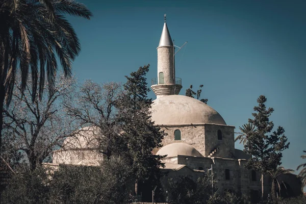 Dome och minareten av Hala Sultan Tekke. Larnaca, Cypern — Stockfoto