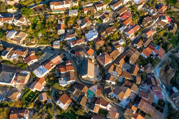 Bovenaanzicht van Gourri Village. Regio van Pitsilia, Nicosia DIS — Stockfoto