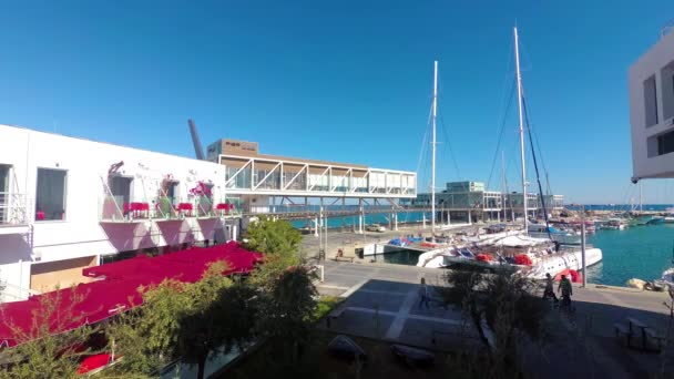 利马索尔 塞浦路斯 2018 利马索尔老港的上述视图 — 图库视频影像