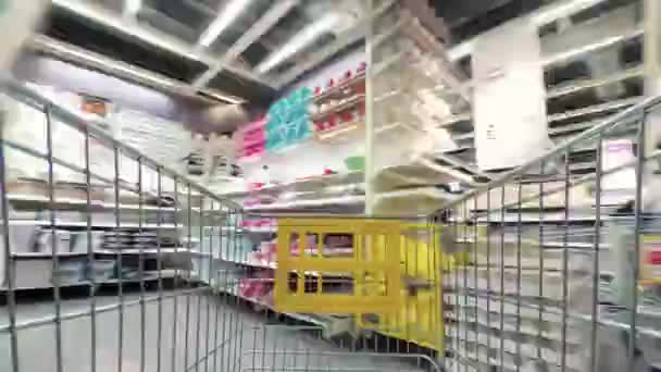 Nicosia Cyprus March 2018 Pindah Melalui Gudang Ikea Waktu Jeda — Stok Video