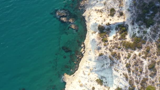 Vista Superior Orilla Del Mar Kourion Distrito Limassol Chipre — Vídeos de Stock