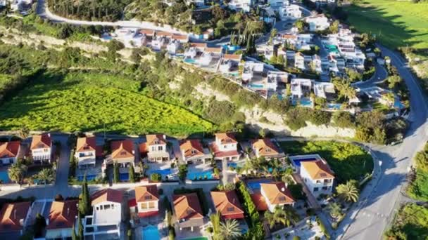 Sobrevoar Aldeia Pissouri Limassol District Chipre — Vídeo de Stock