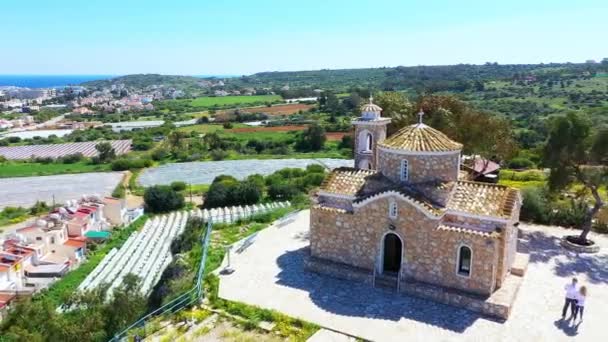 Profitis Lyas Ortodoks Kilisesi Protaras Famagusta Lçesi Kıbrıs — Stok video