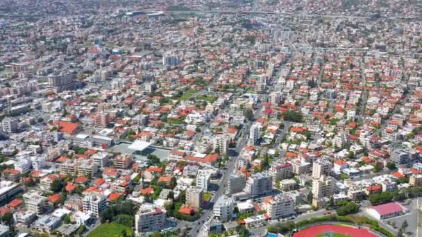 Limasol Şehir Manzarası Limasol Şehir Merkezinde Yüksek Açı Görünümü — Stok video