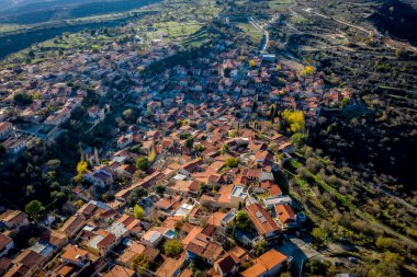 Lofou köyünün yukarıdan görünüşü. Limasol İlçesi, Kıbrıs