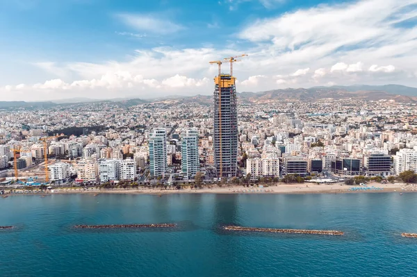 利马索尔天际线上方的空中景观 塞浦路斯 — 图库照片