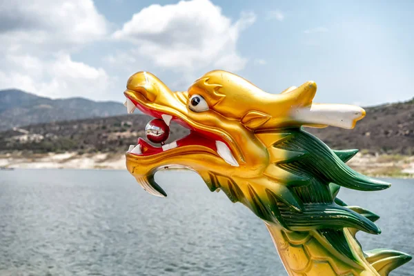 Head of a dragon on the bow of a dragon boat