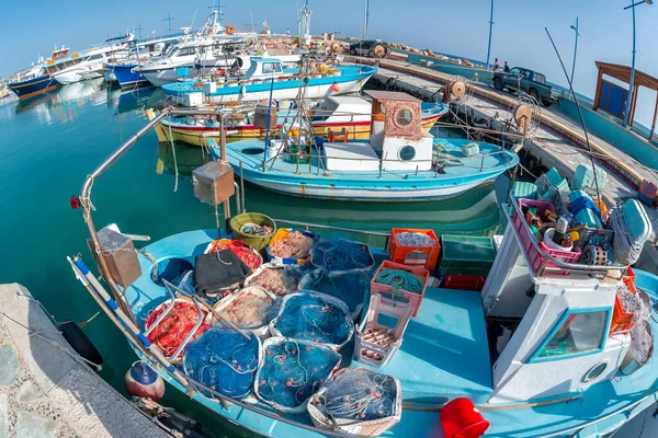 Ayia Anpa港的传统渔船 塞浦路斯法马古斯塔区 — 图库照片
