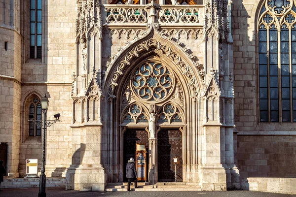 Side Entrance Matthias Church Castle Hill Budapest Hungary — Stock Photo, Image