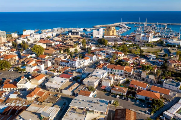 Vista Aérea Limassol Chipre Zona Portuaria Antigua —  Fotos de Stock