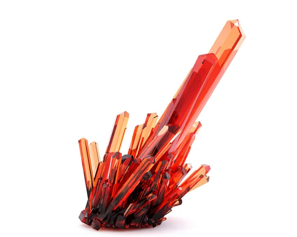Röd Färg Kristall Kluster Isolerad Vit Bakgrund Illustration — Stockfoto
