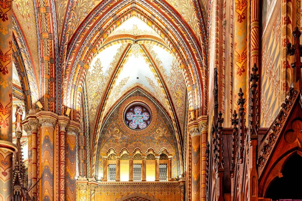 Interior Church Assumption Buda Castle More Commonly Known Matthias Church — Stock Photo, Image