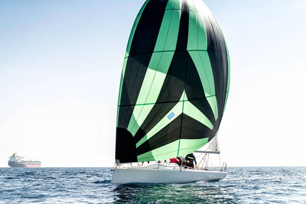 Sailing Yacht Calm Blue Sea — Stock Photo, Image