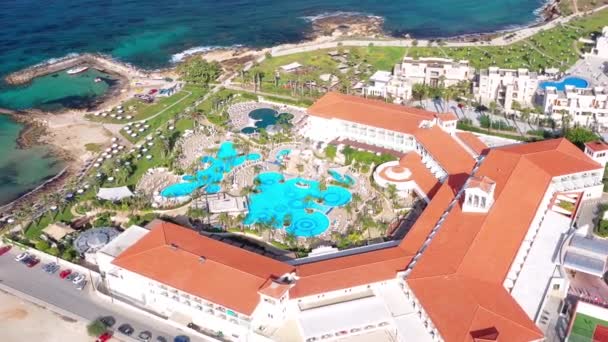 Panoramautsikt Över Badorten Geroskipou Området Paphos Cypern — Stockvideo