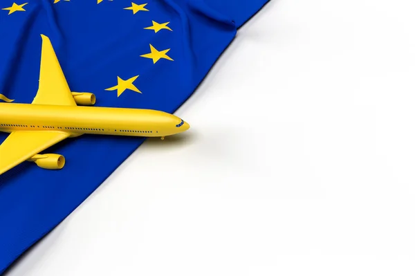 Passenger Airplane Flag European Union Illustration — Stock Photo, Image