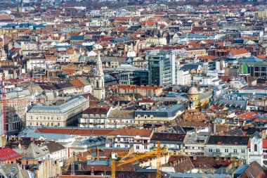 Aziz Istvan Bazilikası kubbe dan Panorama Budapeşte. Budapeşte, Macaristan