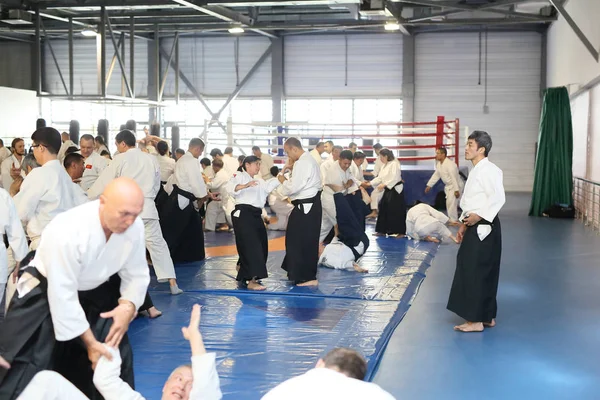 Bişkek Kırgızistan Mayıs 2018 Aikido Semineri Japon Ana Tomohiro Mori — Stok fotoğraf
