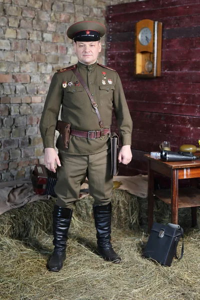 Oficial del ejército soviético . Imagen de stock