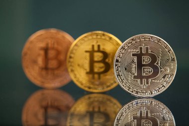 Altın Bitcoin Kripto para birimi. Yeni Sanal Para Konsepti.