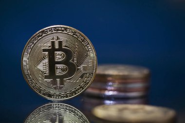 Altın Bitcoin Kripto para birimi. Yeni Sanal Para Konsepti.