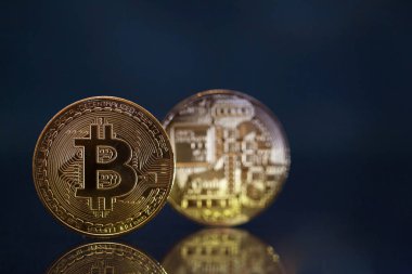 Altın Bitcoin Kripto para birimi. Yeni Sanal Para Konsepti.