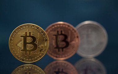 Altın Bitcoin Kripto para birimi. Yeni Sanal Para Konsepti.