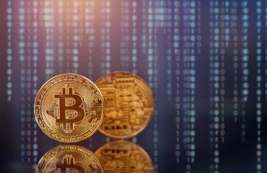 Altın Bitcoin Kripto para birimi. Yeni Sanal Para Konsepti.