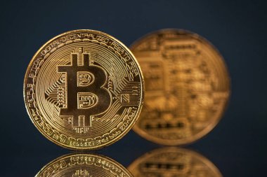 Altın Bitcoin Kripto para birimi. Yeni Sanal Para Konsepti.