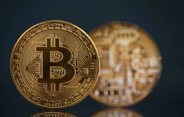 Altın Bitcoin Kripto para birimi. Yeni Sanal Para Konsepti.