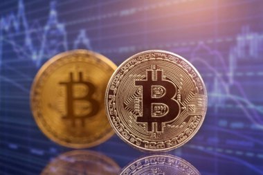 Altın Bitcoin Kripto para birimi. Yeni Sanal Para Konsepti.