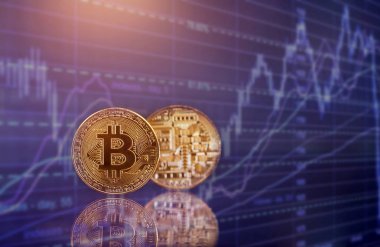 Altın Bitcoin Kripto para birimi. Yeni Sanal Para Konsepti.