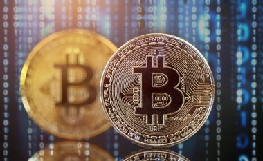 Altın Bitcoin Kripto para birimi. Yeni Sanal Para Konsepti.