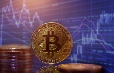 Altın Bitcoin Kripto para birimi. Yeni Sanal Para Konsepti.